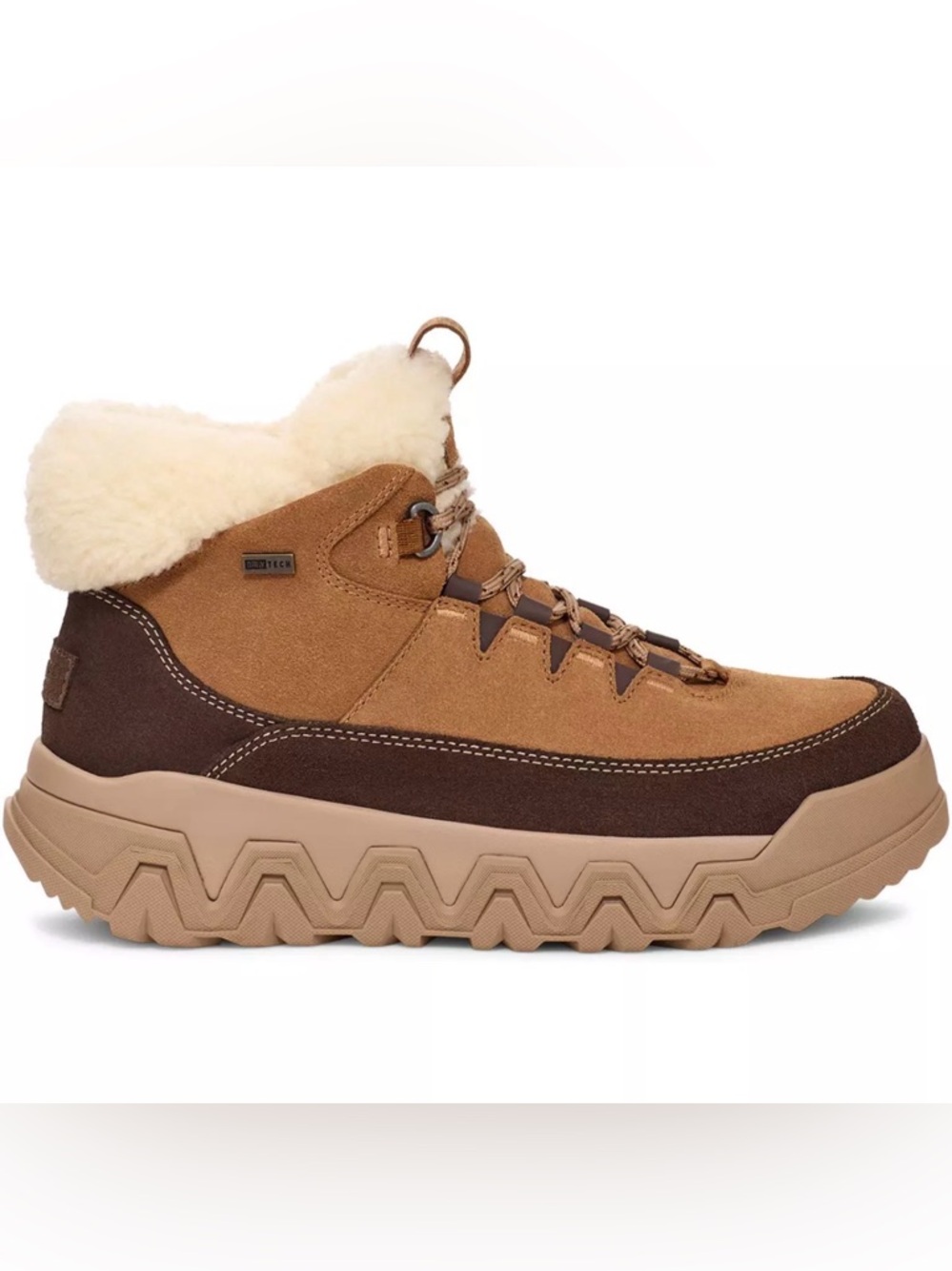 NEW UGG Terretrail Cozy Lace Waterproof Boots in Chestnut - Picture 2 of 10